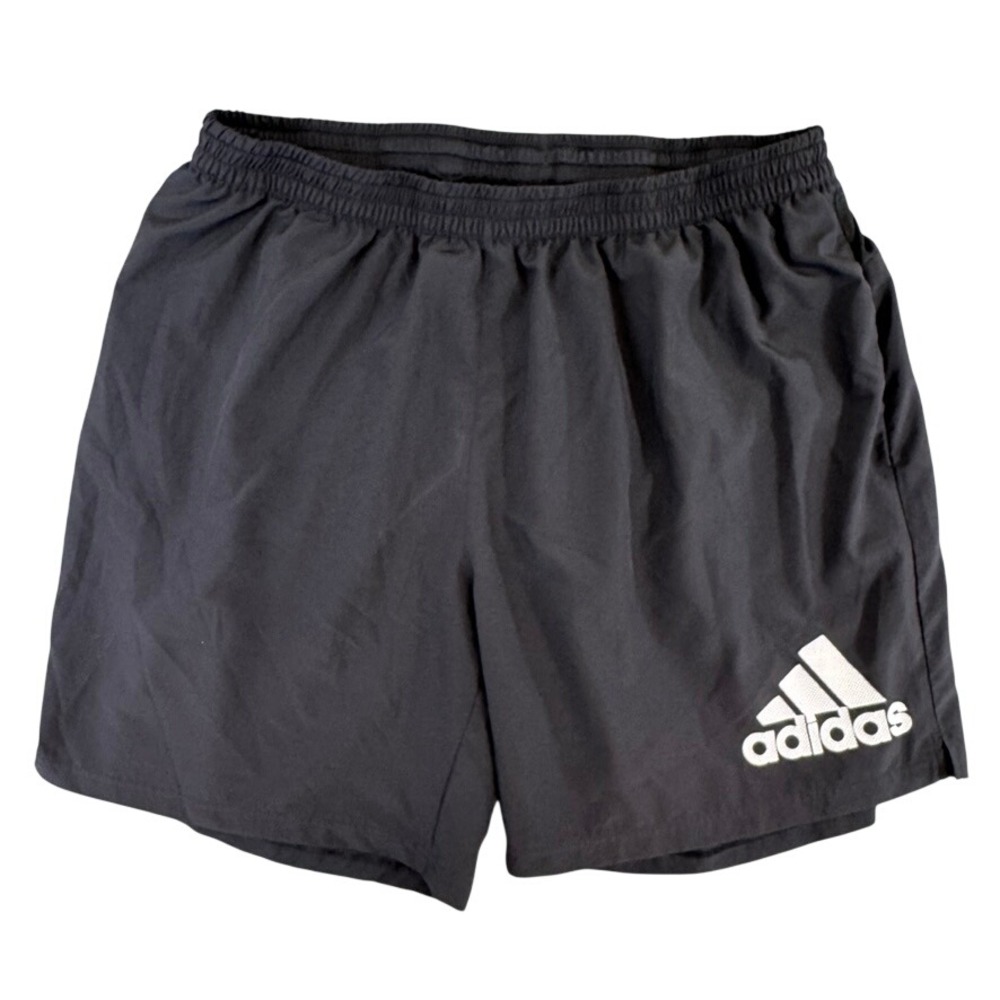 Adidas Aeroready Mens Athletic Training Shorts Black White Logo Pocketed